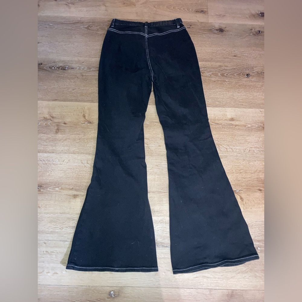 Y2K PacSun Women’s Black High Rise Flare Jeans Size 26 boho,Grunge,Whimsygoth, - Picture 5 of 15